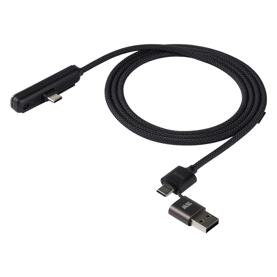 USB / Type-C kabl za punjenje i prenos podataka, sa rotirajućim držačem za mobilne uređaje, 2 u 1, 240W