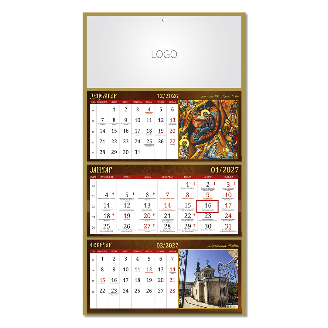 Wandkalender , 3-teilig, 3 x 12 Seiten, Format A3